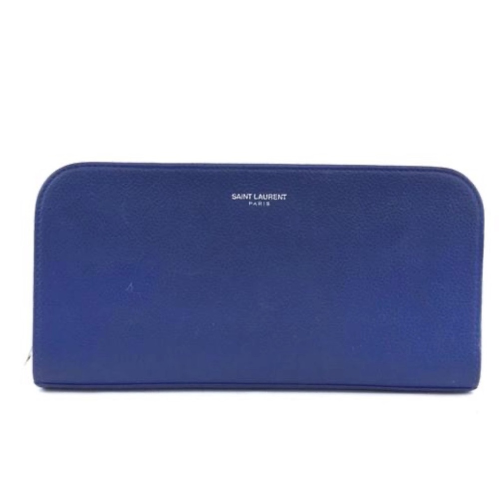 Blue Logo Zippy Long Zip Around Organizer Wallet